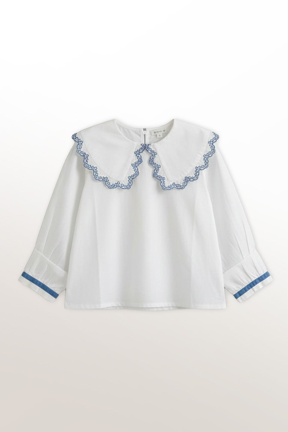 Camisa popelín manga larga blanca niña