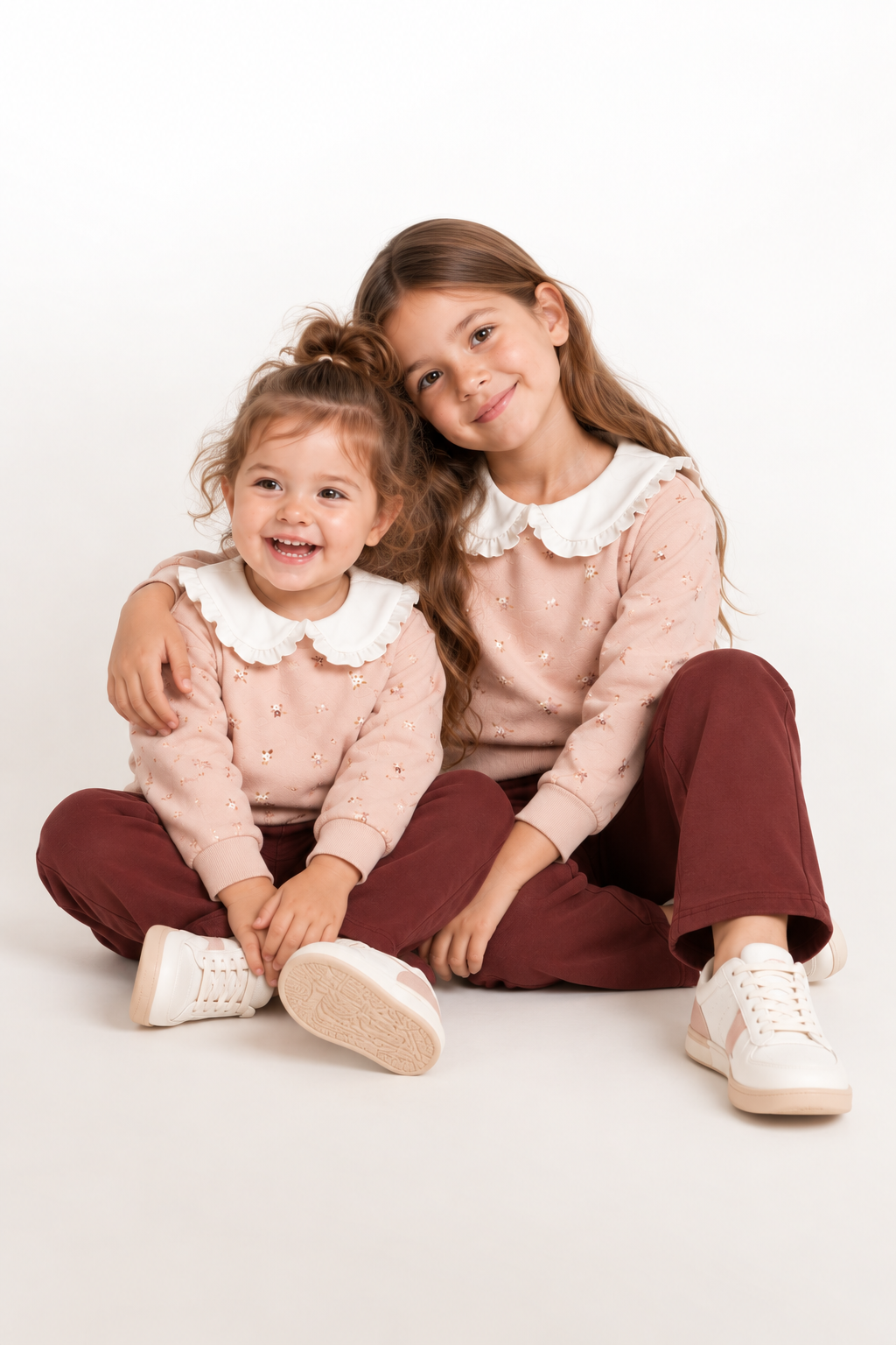 Conjunto sudadera y pantalón fleece claro bebé niña