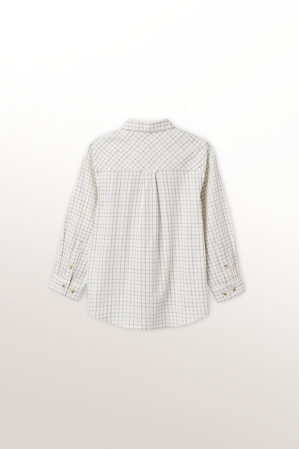 Camisa manga larga vichy beige claro niño