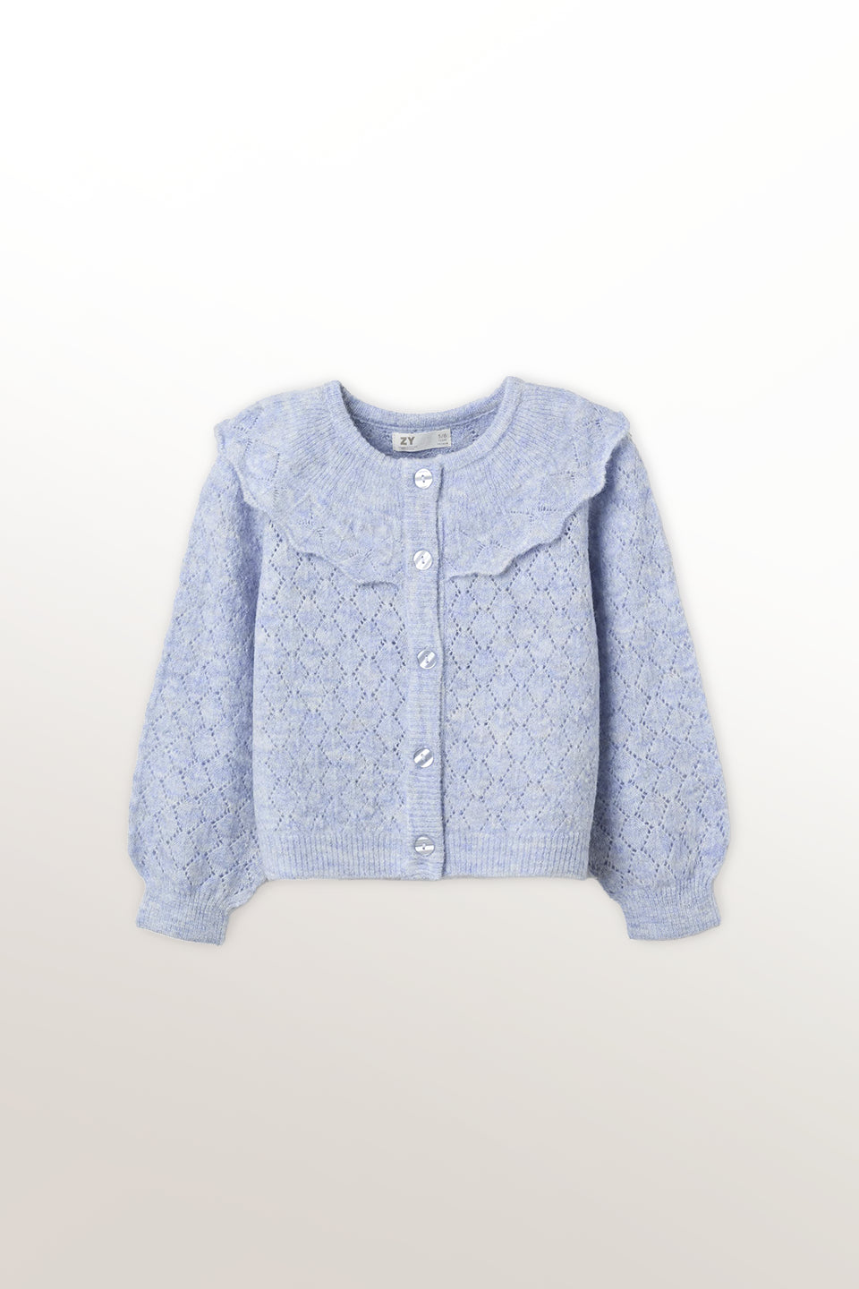 Cárdigan de punto azul niña