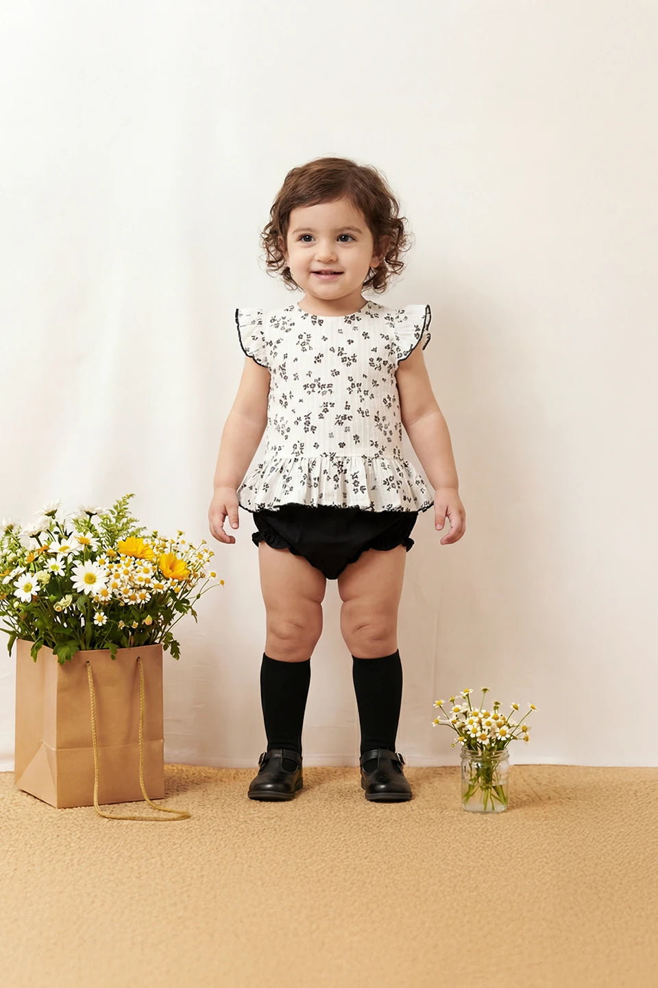 Conjunto flores negras