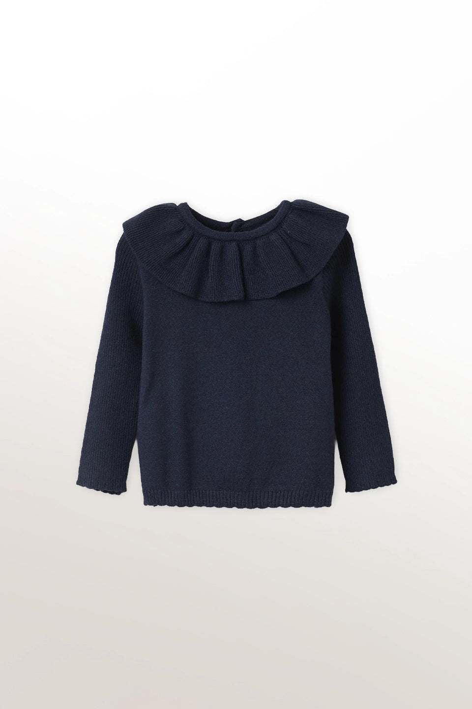 Jersey de punto con volante oscuro bebé niña