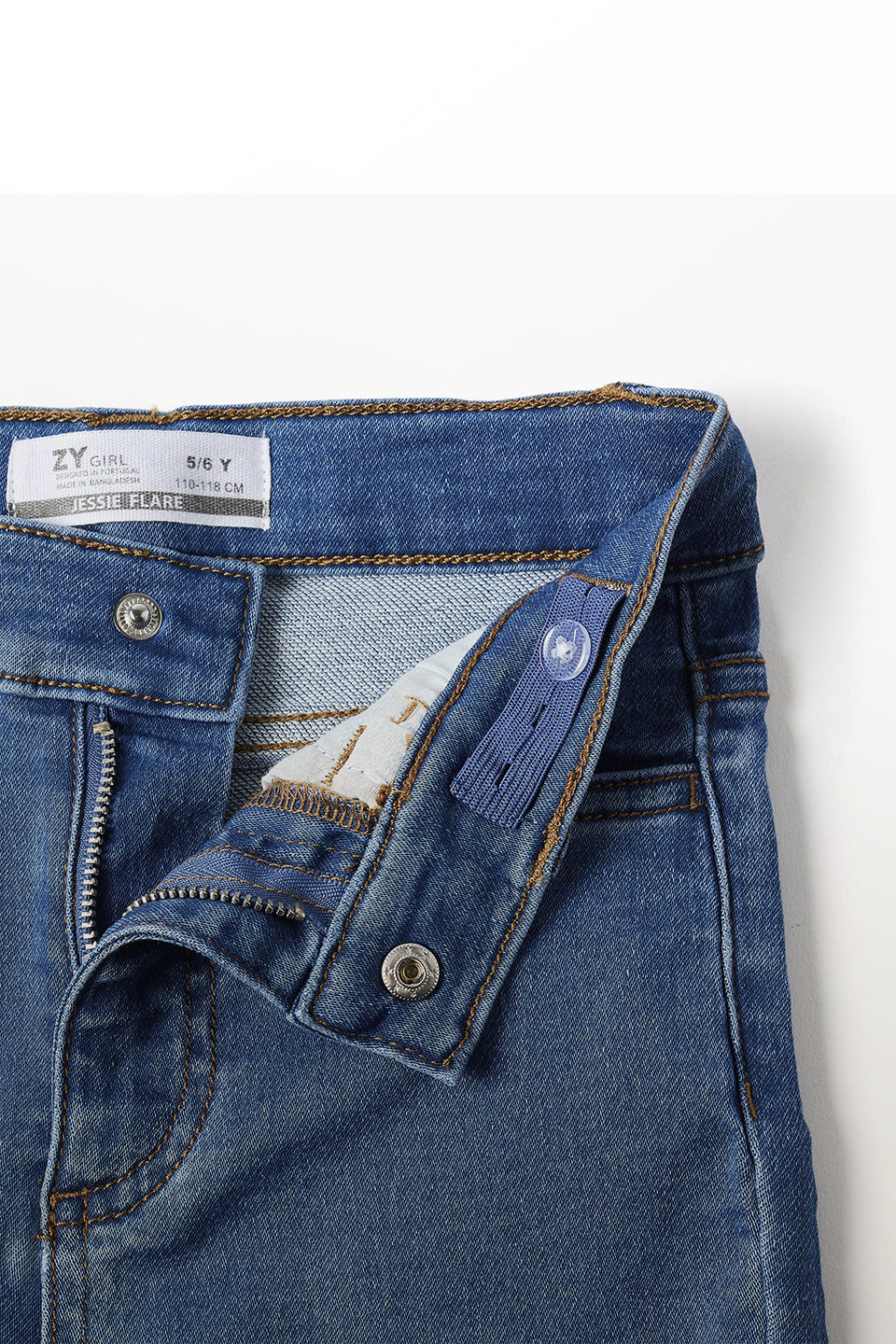 Pantalón denim de punto azul claro niña