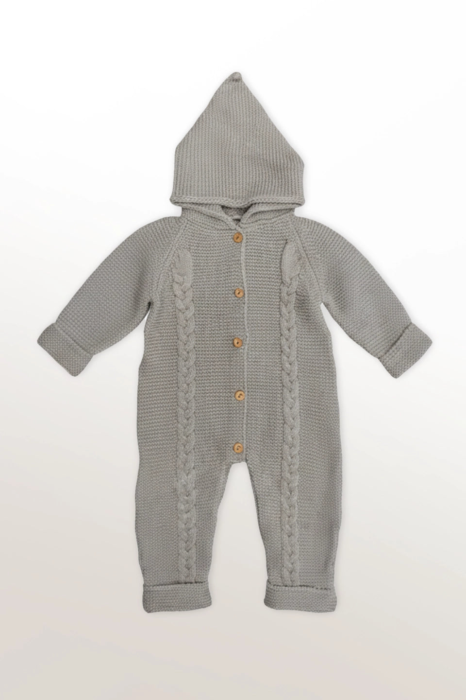 Buzo punto gris claro