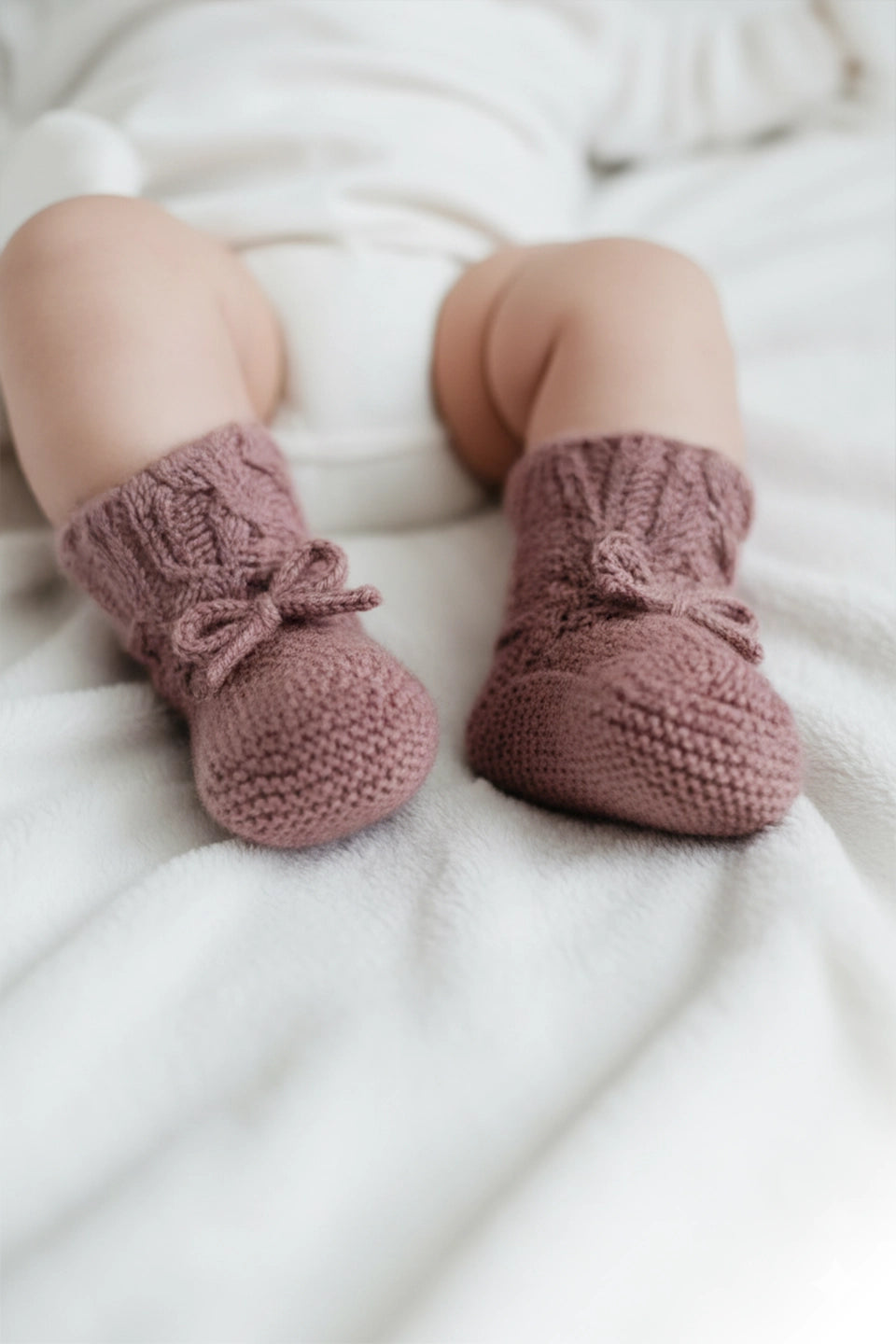 Patucos rosa viejo/malva empolvado