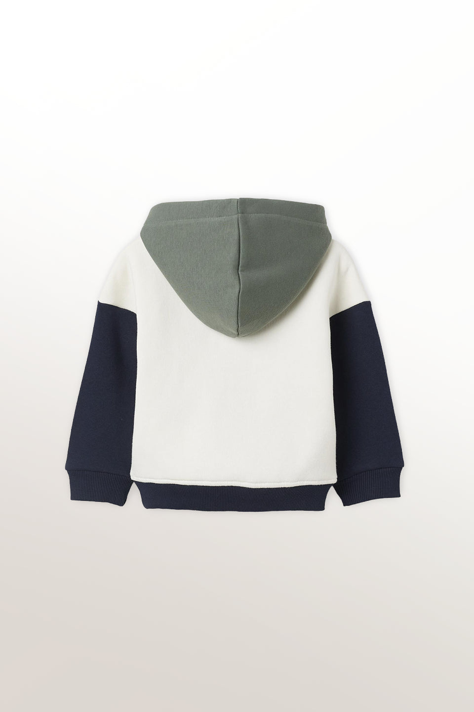 Sudadera fleece con capucha blanca bebé niño