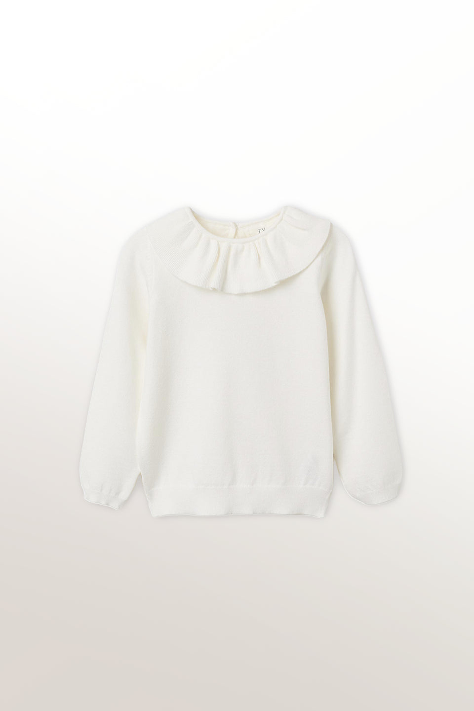 Jersey de punto con volante blanco niña