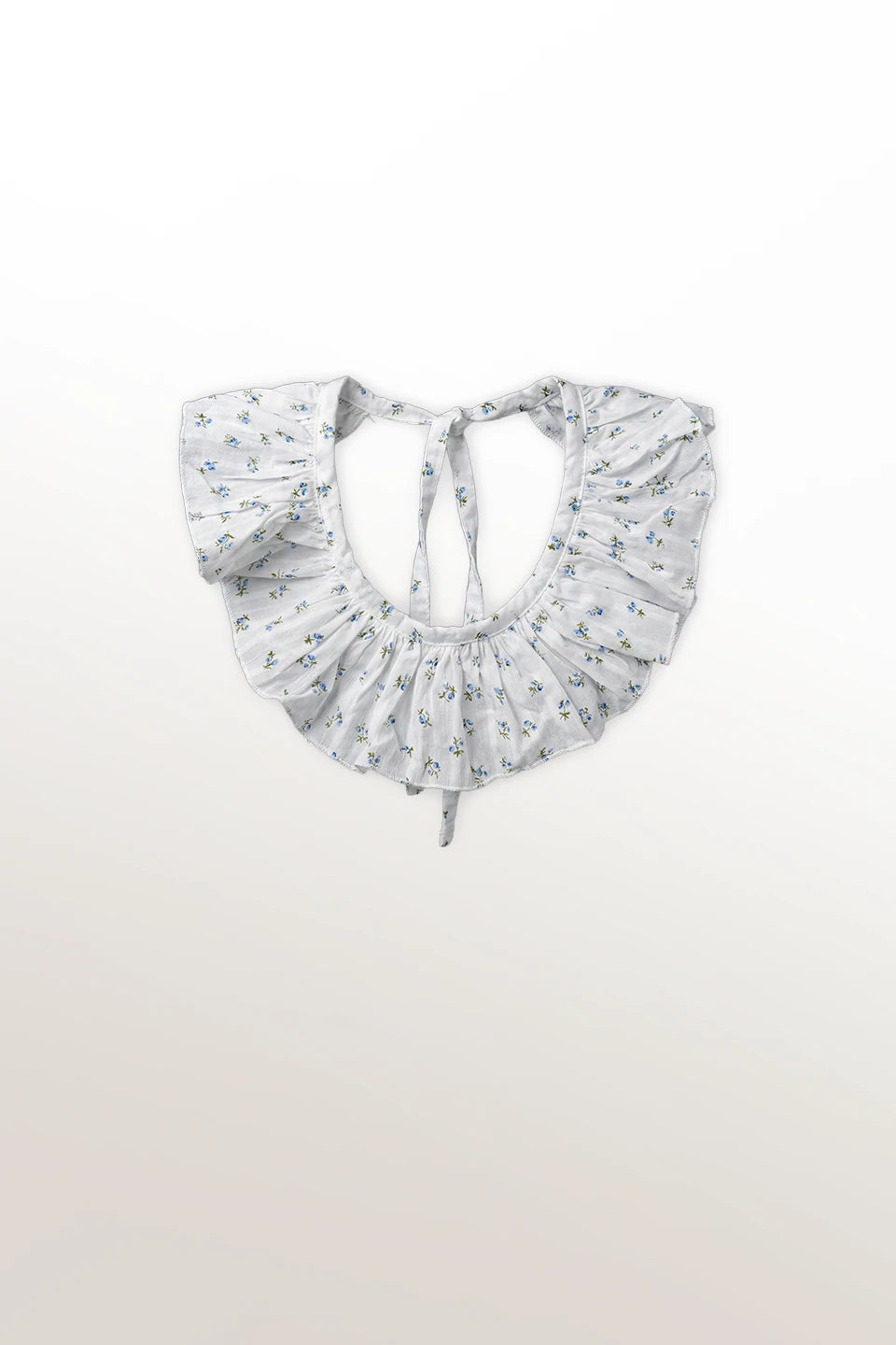 Cuello volante fruncido flores